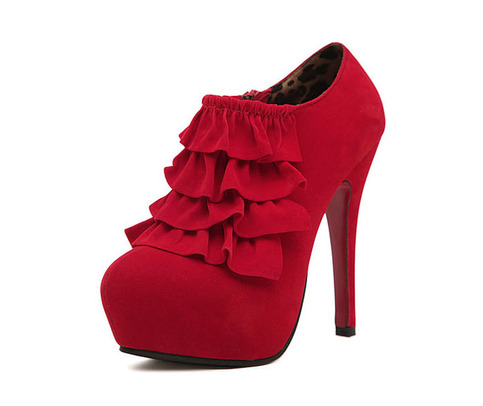 Ruffle Style High Heel