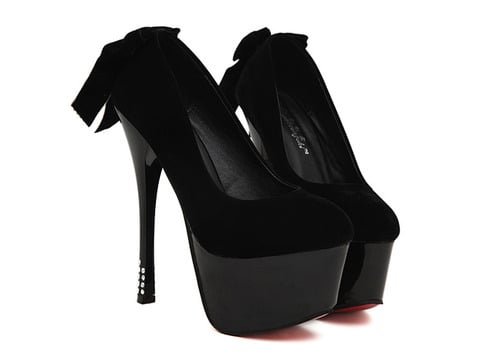 Ladies Bow and Rhinestone Accent Pumps