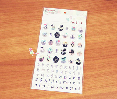 Cafe Sweets Alphabet Squishy Puffy Stickers