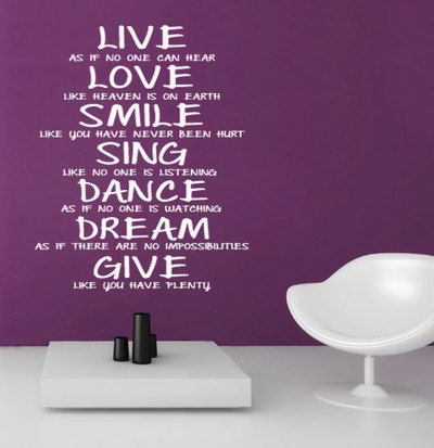 Live Love Smile Text Decal Typographic Wall Sticker