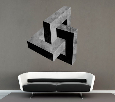 Impossible Block Cement Effect Mid Century Modern Sticker