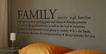 Family Definition Wall Decal Sticker for Housewares