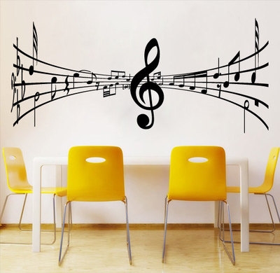 Tabs and Notes Music Clef Sticker for Housewares