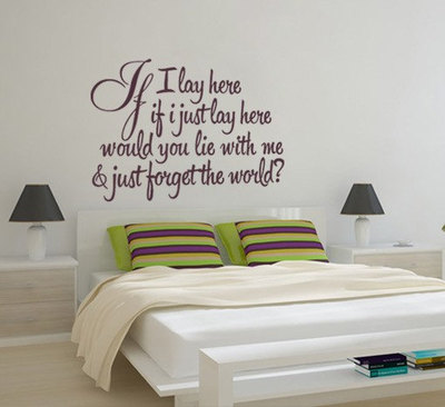 Vinyl Quote If I Lay Here Snow Patrol Decal Lyrics