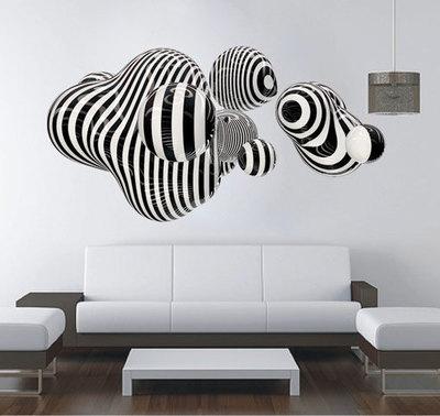 3D Shape Wall Art Abstract Sticker Op Art
