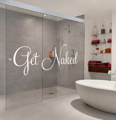 Get Naked Text Sticker Home Decor