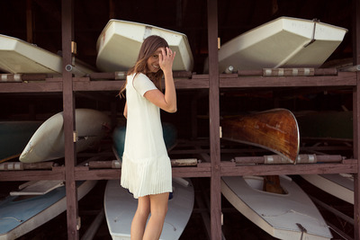 LAVUK Pleated Clifton Dress White