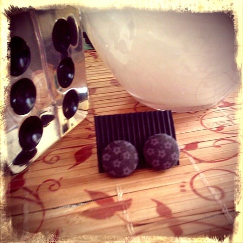 Denim Bloom earrings