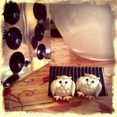 Green Horned Owl earrings