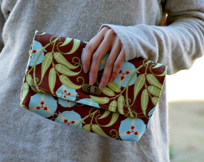 Mini Clutch - Mint Blue and Lime