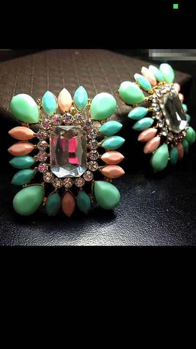 acrylic gem stud earrings