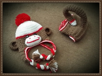 Monkey Hat and Diaper Cover set