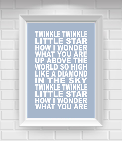 8"x10" Twinkle Twinkle, Little Star... Nursery Poster Print / Wall Art