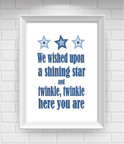 8"x10" We Wished Upon a Shining Star... Nursery Poster Print / Wall Art