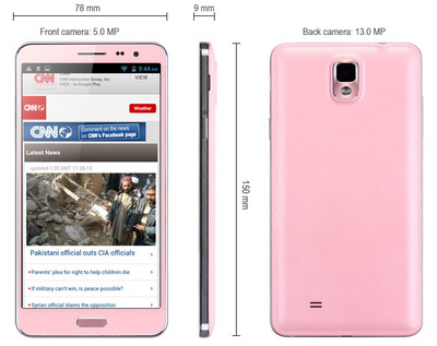 N8000 Android 4.2 3G Smartphone with 5.5 inch QHD Screen MTK6582 Quad Core 1.3GHz 1GB RAM 4GB ROM GPS Gesture Sensing 13.0MP Camera