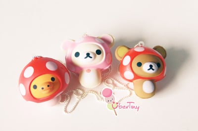 Rilakkuma in a Mushroom Costume and Friends