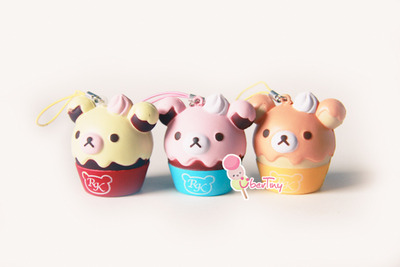 Rilakkuma Squishy in a Cupcake - and friends
