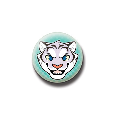 BUTTON / MAGNET : Tiger (White)