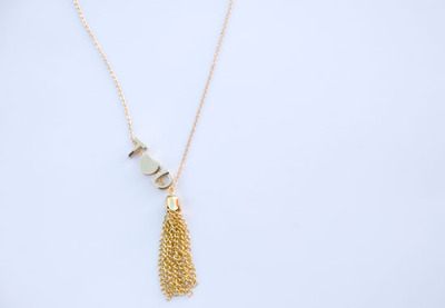 Gold Filled initial Tassel necklace