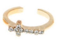 Rhinestone Cross Midi Ring/Above the Knuckle Ring