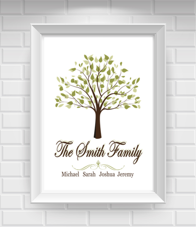 11"x14" Family Tree Poster Print / Wall Art