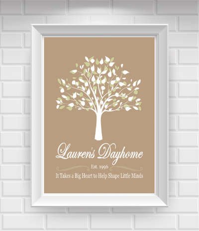 8"x10" Dayhome with Tree Poster Print / Wall Art