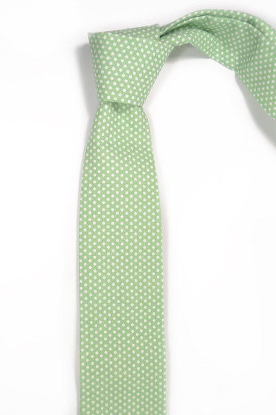 mint green ivory polka dots necktie