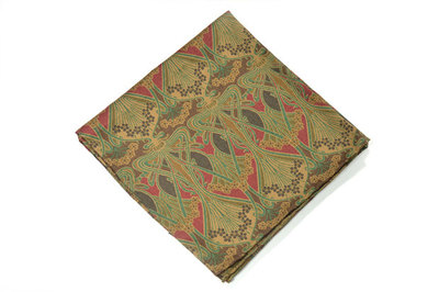 Wedding Mens Pocket Square - Brown, burgundy and dark purple Vintage Style Liberty cotton