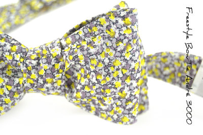 self-tie Wedding Mens Bow Tie - Grey and Yellow wedding