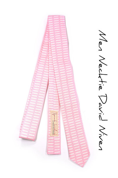 Pink and white stripes necktie - Laid-Back necktie