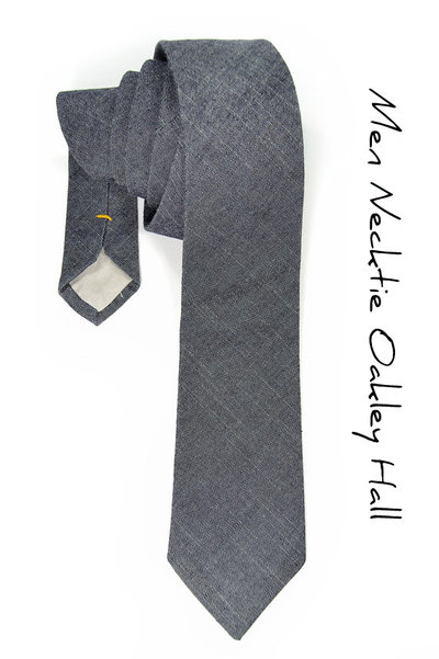 Mens Necktie Navy Blue Denim Japan Cotton tie