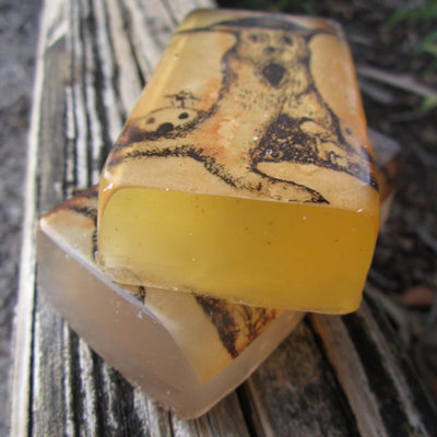 Magick moss original artwork vanilla sandalwood myrrh glycerin soap - Thumbnail 4