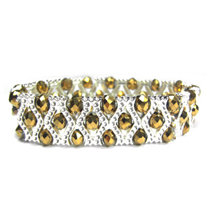 Golden Yellow Glass Bead Stretchy Bracelet