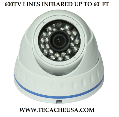 Dome Fixed Lens Weatherproof IR Cameras - Color 1/3" CMOS 600TVL