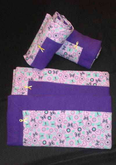 Receiving Blanket - Purple Hearts Set