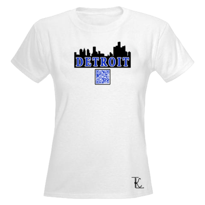 Women's "welcome to detroit" qr code t-shirt