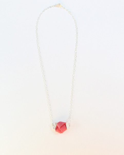 Raspberry Knot Necklace