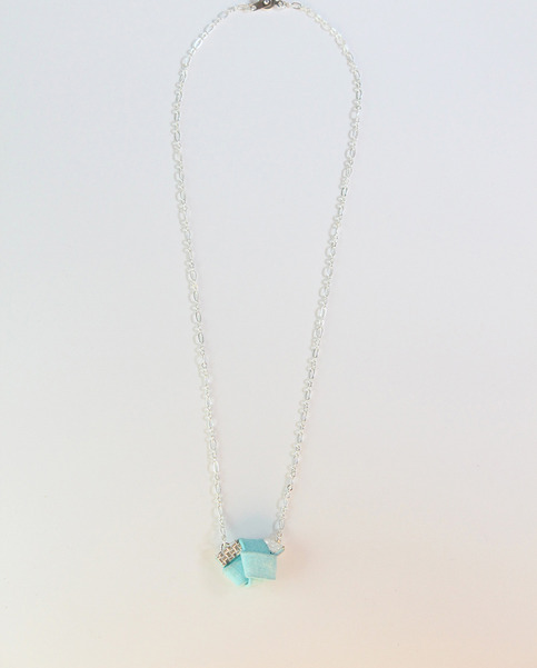 Pastel Blue Knot Necklace
