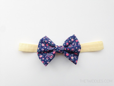 *Limited Edition* Navy Blue Vintage Floral Bow - Headband