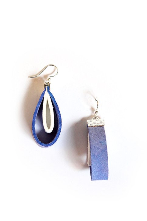 Violet Tulip Double Loop Earrings