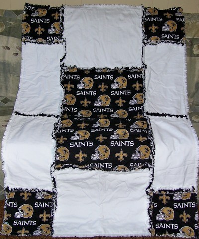 New orleans saints rag quilt throw