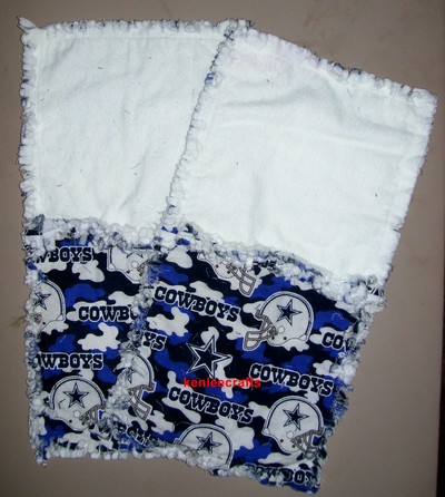 Dallas cowboys rag quilt burp cloths