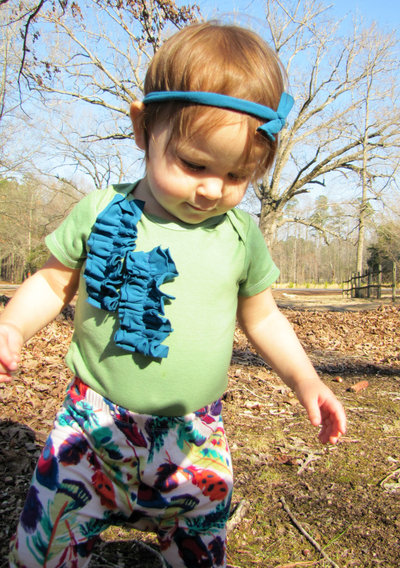 Royal Blue Asymetrical Ruffle Onesie