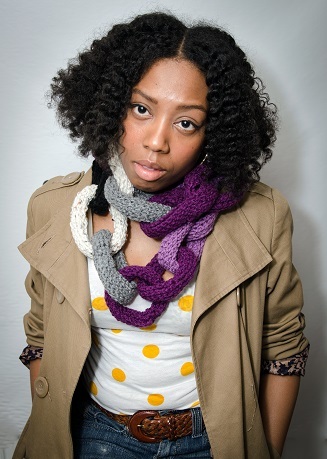 Chain Link Scarf - Light and Dark Purple, Grey, Oatmeal and Black