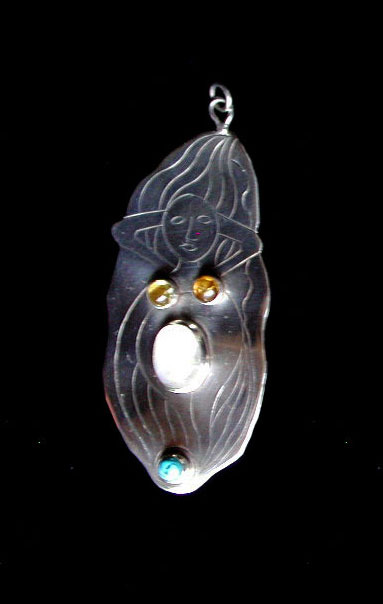 Reclining Goddess Silver Pendant, Matches the Soul Purpose Necklace