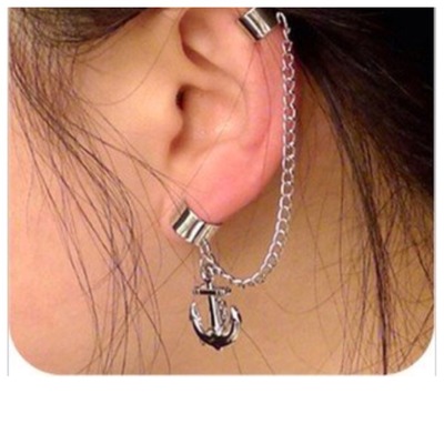 Wind mix ear clip anchor tassel