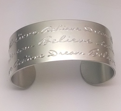 Dream Believe Achieve Pewter Cuff