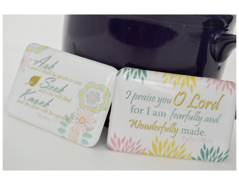 Large Scripture Glass Magnet Set