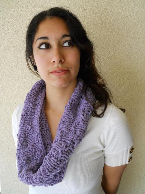 Lavender Knitted Cowl