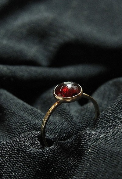 Valentines Day- January Birthstone 14k Gold Filled Garnet Ring - SAY I LOVE YOU